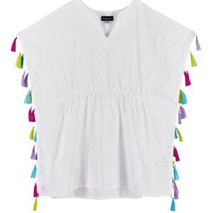 Andy & Evan Girls Tween Eyelet Cover-Up with Tassels